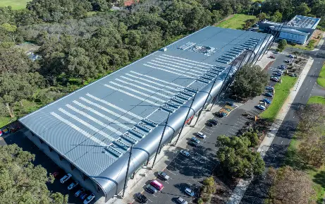 Drone shot of parking at Bendat