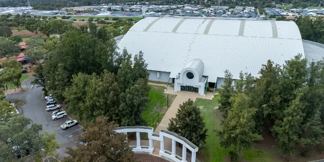 Aerial view of parking at SpeedDome