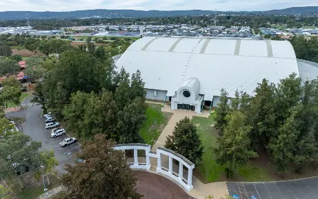 Aerial view of parking at SpeedDome