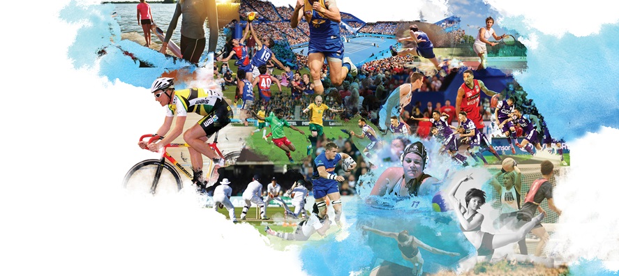 A graphic collage of WA athletes competing in various different sports for the VW High Performance Sport Strategy campaign