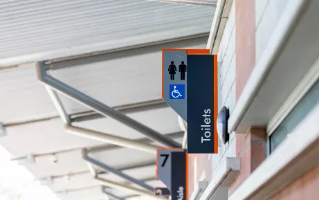 Accessible toilet sign at WAAS